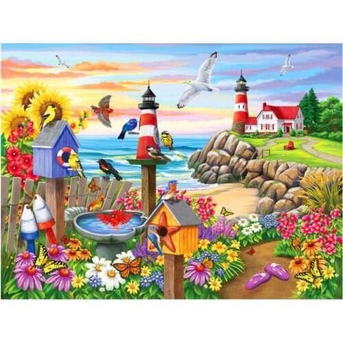 Scenery Diamond Embroidery Painting Bird Aviary Mosaic Rhinestones Sticker Wall Decor Puzzle Picture Toy Diamond Dotz Large Size