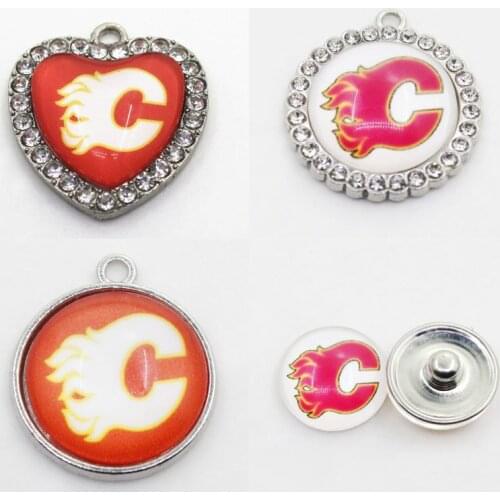 Ice Hockey Sport Calgary Charms Flames Dangle Charms Mix Style DIY Pendant Bracelet Necklace Earrings Jewelry Accessories