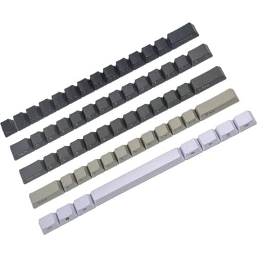 White Gray Black Mixed 87 61 Key Side Print Blank Keyset Thick PBT OEM Profile Keycaps For MX TKL Mechanical Keyboard
