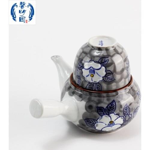 Hand painted black crystal glaze Japanese tea ceremony anti scald belt filter single handle teapot tea pot cup set teaware