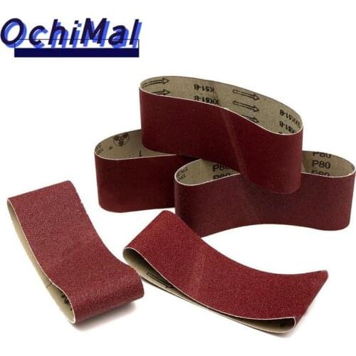 5 X Sanding Belts 75x457 Mm Mixed Grade 60 80 120 240 Grit Power Tool Sander Lot For Leather Metal Wood Grinding And Polishing