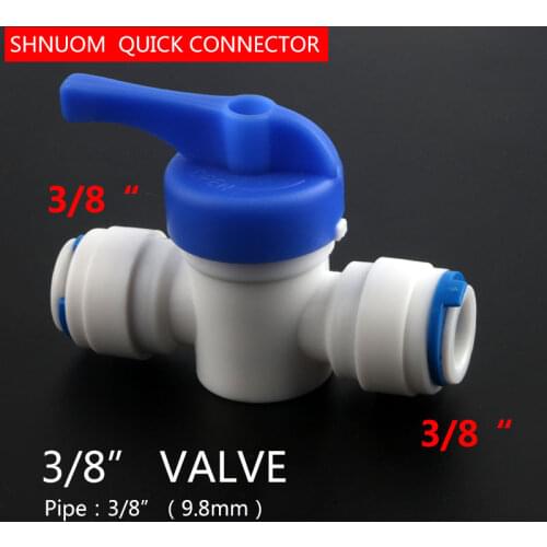 3/8" - 3/8" tube Quick Ball Valve Backwash hose 9.5mm PE Pipe Fitting Switch Joint Filter Water Reveser Osmosis Aquarium System