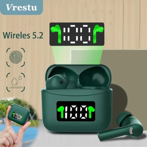 TWS BT5.2 Earphones Large Battery Charging Box Earpieces Headphone 9D Stereo Sports Gaming Extra Bass Earbuds Headsets with Mic