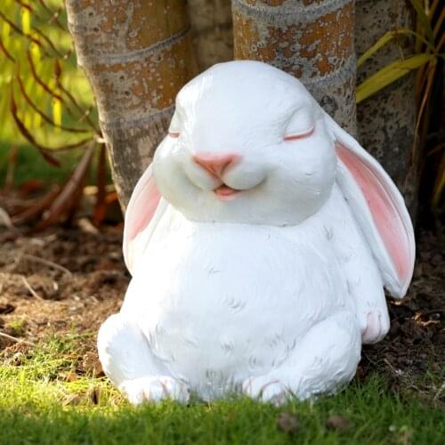 Outdoor Cartoon Rabbit Resin Accessories Statue Garden Landscape Sculpture Crafts Courtyard Kindergarten Figurines Decoration