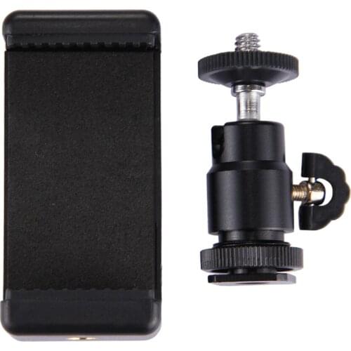 Universal PU214 Hot Shoe Tripod Head 360 Degree Stable Selfie SticksTripod Mount Stand Clamp for iPhone Smartphones 2018 New