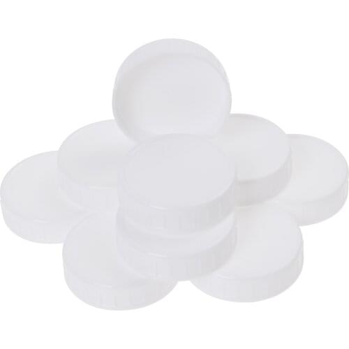 10 Pack Mason Jar Lids Unlined Ribbed Plastic Cup Lid For Regular Reusable Packaging Can Tin Bottle Caps Cover