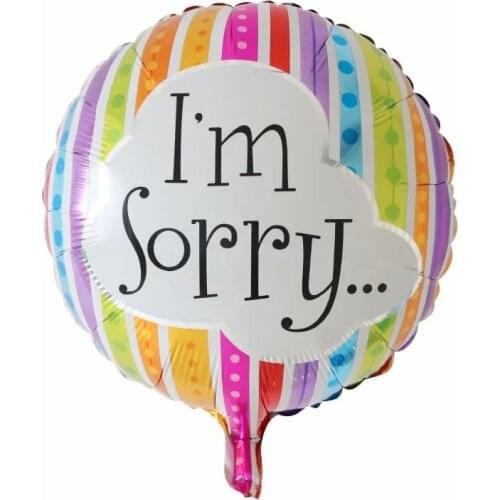 10pcs 18inch Colorful I'm Sorry Letter Printed Foil Balloons Inflatable Helium Air Globos Party Decoration Baby Shower Supplies