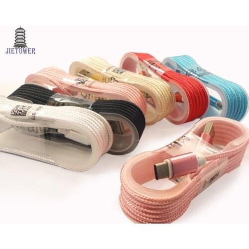 1.5M Nylon tray pack Fabric Braided Micro USB Data Cable Connection Charging for Android v8 Type C typec usbc for iphone 500pcs