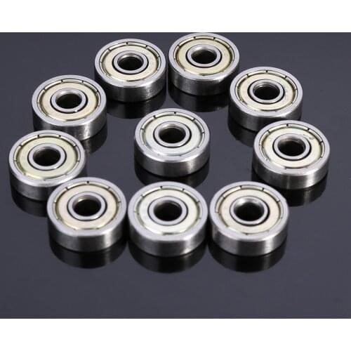 10pcs High Precision 625ZZ Carbon Steel Ball Bearings Single Row Deep Groove Radial Ball Bearing With Grease 5*16*5mm Mayitr