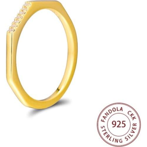 100% 925 Sterling Silver Ring Female Shine Multifaceted Rings for Women Wedding Engagement Rings Fashion Jewelry anillos