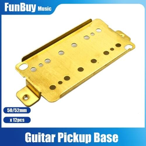 12pcs Brass Humbucker Guitar Pickup Base Plate Baseplate for Guitar Replacement Parts Hole pitch Neck bridge Pickup Parts