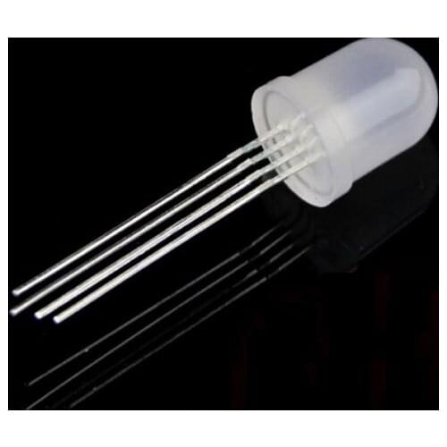 50pcs PL9823 F5 5mm RGB LED round P9823 chipset inside Full color LED