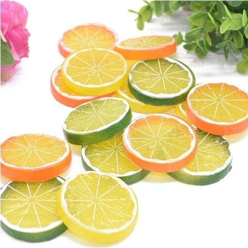 6/12 Pieces of Simulation Fruit Simulation Lemon Slice Christmas Party Family Gathering Wedding Realistic Kitchen Model Plastic