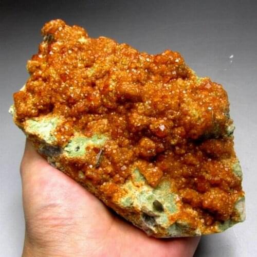 683g Spessartine Garnet+Smoky Quartz - crystals and stones healing Mineral specimen Home Decor feng shui decoration