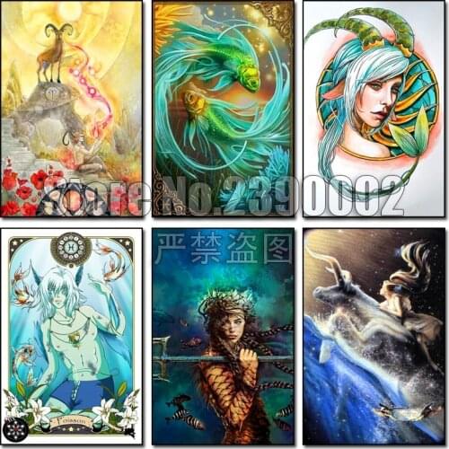 Aries,Full,Diamond Embroidery,Cartoon,DIY,Diamond Painting,Mosaic,Cross Stitch,Needlework,Square Rhinestone,Decoration,Gift,Art