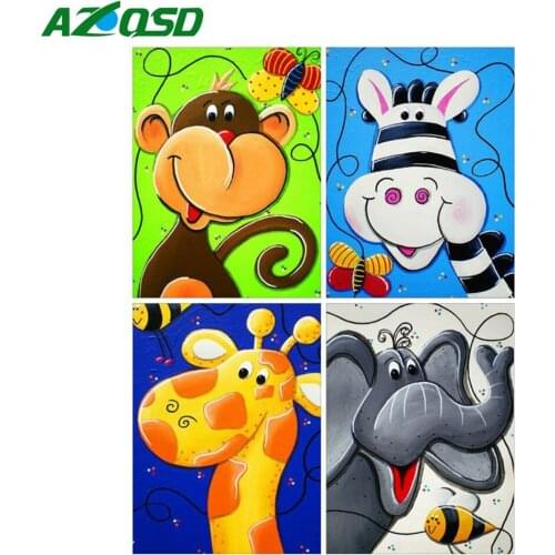 AZQSD 5d Diamond Painting Elephant Cross Stitch Diamond Embroidery Cartoon Handmade 5d Diy Rhinestones Gift Home Decor