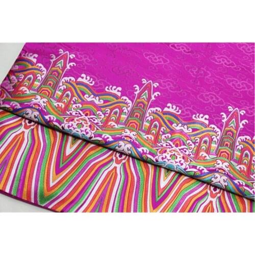 CF622 The High-quality Cloud & Sea Embroidery Jacquard Silk Brocade Fabric Chinese Wedding Dress Fabric Buddhism Clothes Chinese