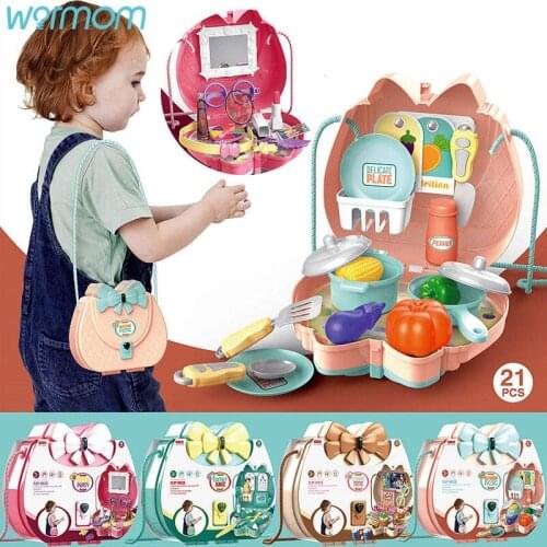 Warmom Childrens Simulation Kitchen Cooking Makeup Jewelry Dessert Medical Equipment Play House Diagonal Shoulder Bag Toy