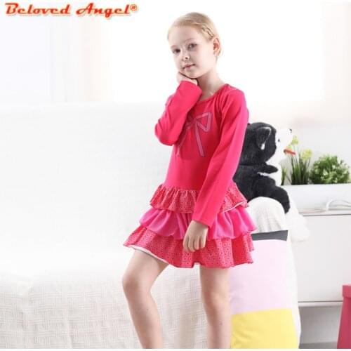 Kids Dress for Girls Long Sleeve Spring Autumn Dresses Princess Party Dress Baby Girl Tutu Dress Cotton Children Clothes 3-8Yrs