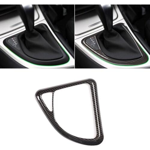 For BMW 1 Series E81 2007 2008 2009 2010 2011 Car Carbon Texture Interior Center Control Gear Shift Panel Frame Cover Trim