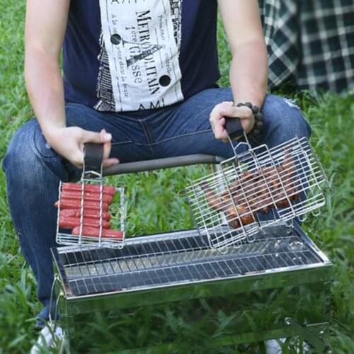 BBQ Grills Stainless Steel Titanium Barbecue Grill Outdoor Net Picnic Kitchen Barbecue Accessories kitchen Tool With Handle
