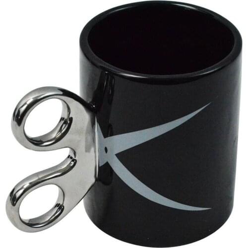 Ceramic Coffee Mug Cup with Scissors Handle Silver Gold Creative Cup Mug for Coffee Tea Milk Water Office and Home