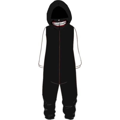 Anime Tokyo Ghoul Jumpsuit Cosplay Kaneki Ken Fleece Onesies Costume Pyjamas Sleepwear Bathrobe Rompers Nightgown Homewear