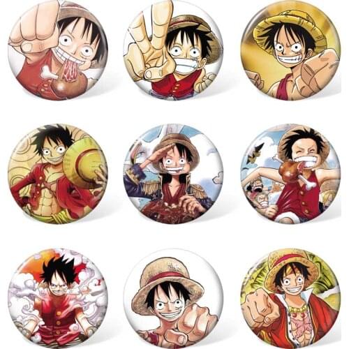 9pcs/set ) One Piece Anime Luffy and Roronoa Zoro Colorful Badge Tony Tony Chopper and Nami Clothing & Accessories Brooch