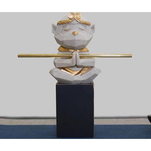 CREATIVE ABSTRACT GEOMETRIC MONKEY RESIN SCULPTURE HOME DECOR FUN ART LIVING ROOM DECORATION