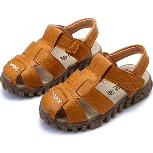 Summer New Children Korean Boy Sandals Children Baby Beach Shoe Hook & Loop Hollow Non-slip Shoes For Baby Girl Boy Toddler Shoe