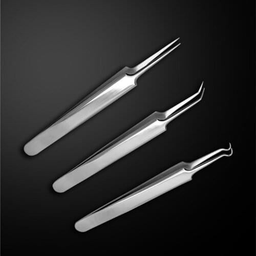 Best Stainless Steel Acne Needle Tweezers Blackhead Acne Remover Face Care Tool Extention False Eye Lash Eyelashes