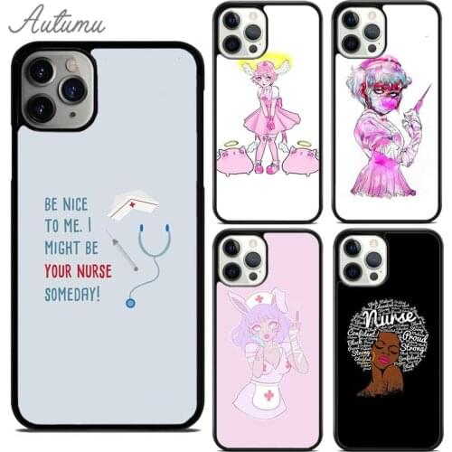 Cute Nurse Girl Phone Case for iPhone 11 12 Pro Max mini X XR XS SE 2020 5 6S 7 8 Plus Samsung Galaxy S8 S9 S10 Cover shell