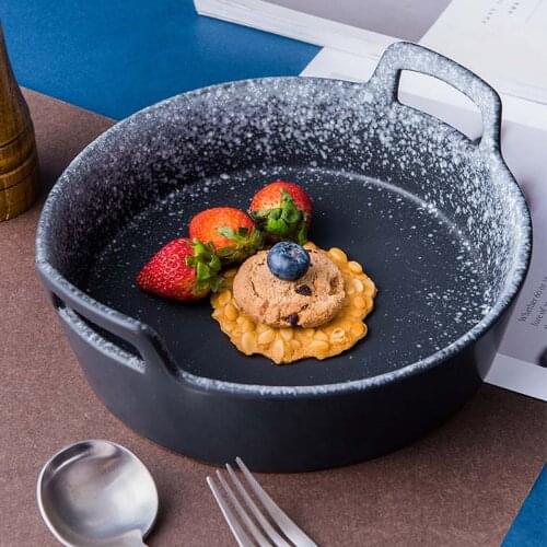 Soup Bowl Large Japanese Ceramic Bowl Tableware Binaural Soup Bowl Creative Salad Bowl Noodle Bowl Household Big Soup Bowl Big S