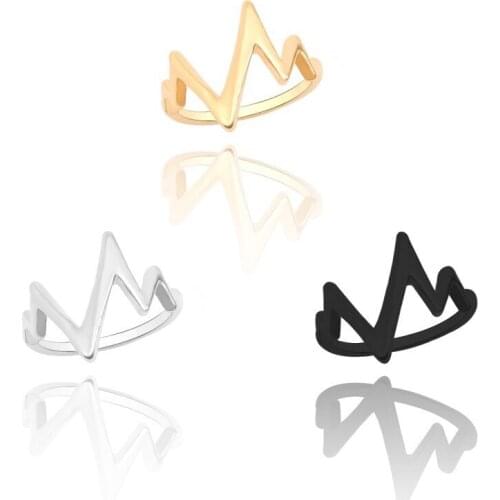 Hot ECG Alloy Simple Ring Men Chic Design Boho Style Rings Women Gold And Blackjewelry Wedding Party Gifts