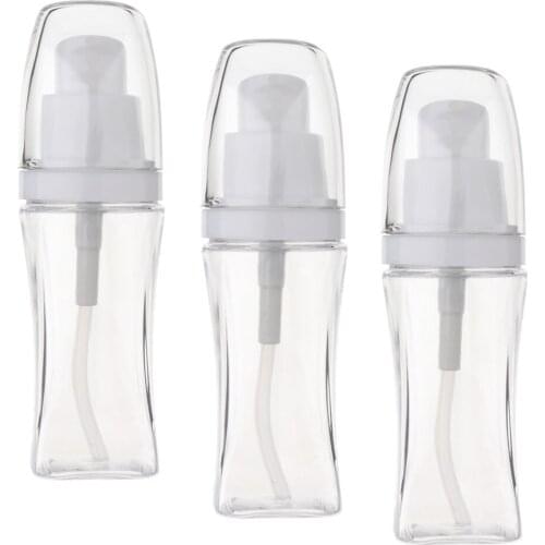 Set Of 3 40ml/1.35oz Small Plastic Pump Bottles Great For Lotion,Shampoo,etc