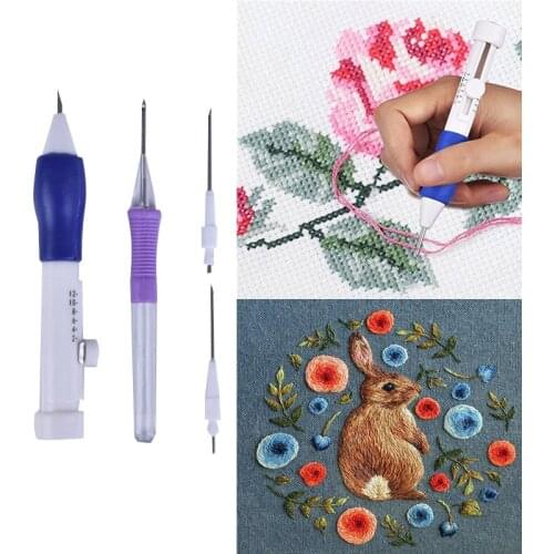 5pcs/box Magic DIY Embroidery Pen Set Knitting Sewing Tool Kit Punch Needle Stitching