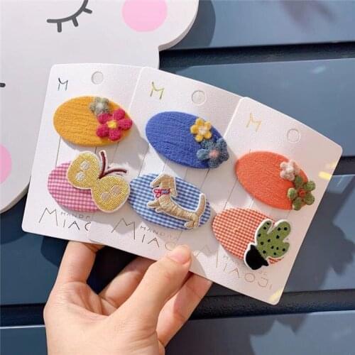 2020 New Fabric Flower Hair Clip Cute Sweet Cartoon Child Hair Clip Hair Accessories
