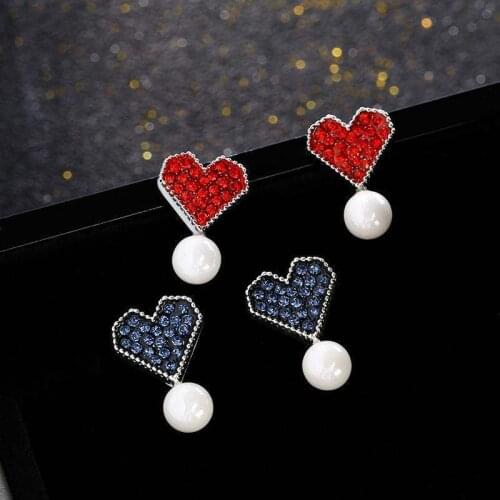 Korean New Earrings For Women Luxurious Pearl Love Earrings Girls Temperament Heart-shaped Cute Earrings 2021 Trend Jewelry