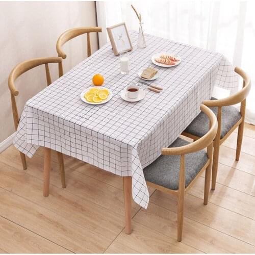 Plastic PEVA rectangular thin Tablecloth Lattice printed Waterproof Oilproof kitchen dining Table colth Cover Mat Oilcloth wash