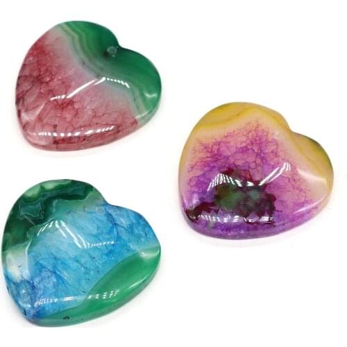 New Style Rainbow Heart-shaped Pendant Charms For DIY Necklace Handiwork Sewing Craft Jewelry Accessory Making