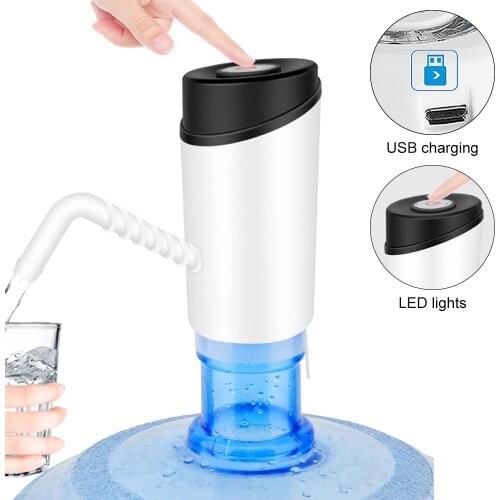 Portable Mini Push-button Wireless Rechargeable Electric Dispenser Water Pump with USB Cable and ABS Outlet Pipe for Barrelled