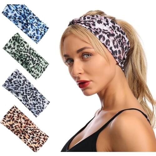 Floral Leopard Print Hairbands for Women 2021 Cotton Sports Headband Wide Bandanas Soft Elastic Turban Girls Hair Accessories