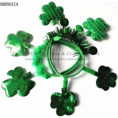 St. Patricks Day party performance props Irish Festival clover series headband headband wholesale