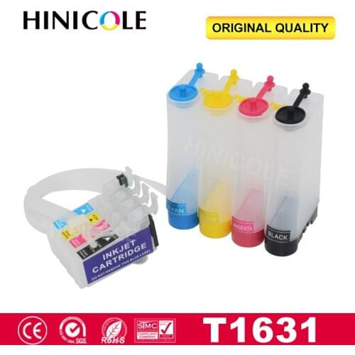 Hinicole Continuous Ink System For Epson T1631 T1632 T1633 T1634 WorkForce WF-2010W 2510WF 2520NF 2530WF Printer