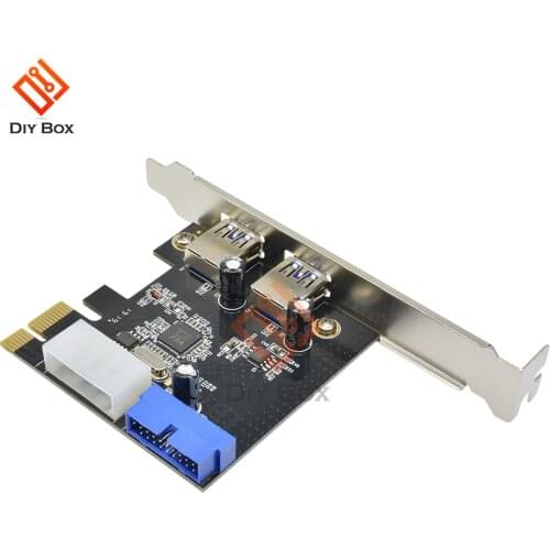 USB 3.0 PCI-E Expansion Card Adapter External 2 Ports PCI Express USB 3.0 Hub Internal With 4-Pin & 20 Pin Control Card Adapter
