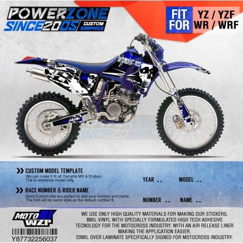 PowerZone Team Graphics Backgrounds Decals 3M Stickers For YAMAHA YZF250/400/450/426 98-02 03-05 WRF250/400/426 98-02 03-06 037