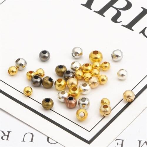 High Quality 2.4-6mm Metal Round Spacer Beads Ball Beads Iron Spacer Loose Beads For DIY Jewelry Handmade & Craft Making