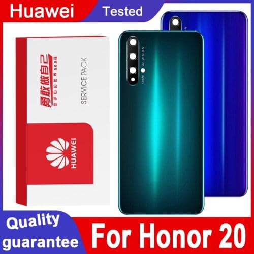 High quality For Huawei Honor 20 Back Glass Battery Cover Rear Door Housing For Honor 20 Back Glass Cover with Camera Lens