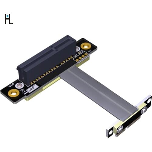 High Quality PCI-e PCI Express 4X to 1X Extension cable( dual vertical 90 degrees direction)