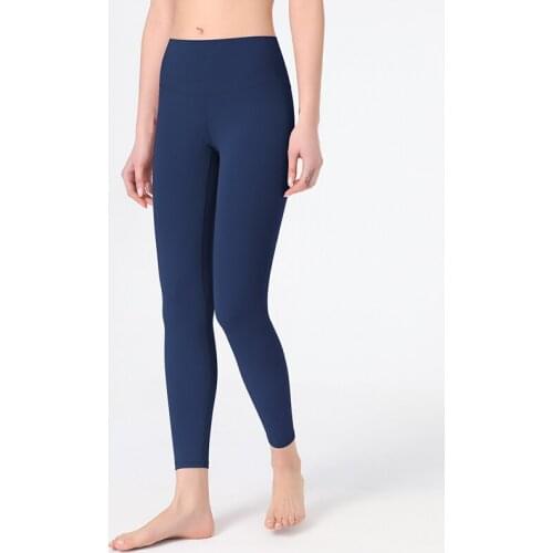 Women Solid Color Sports Leggings Naked Fitness Tights Pants High Waist Hips Push Up Workout Trainer Running Trouser for Women